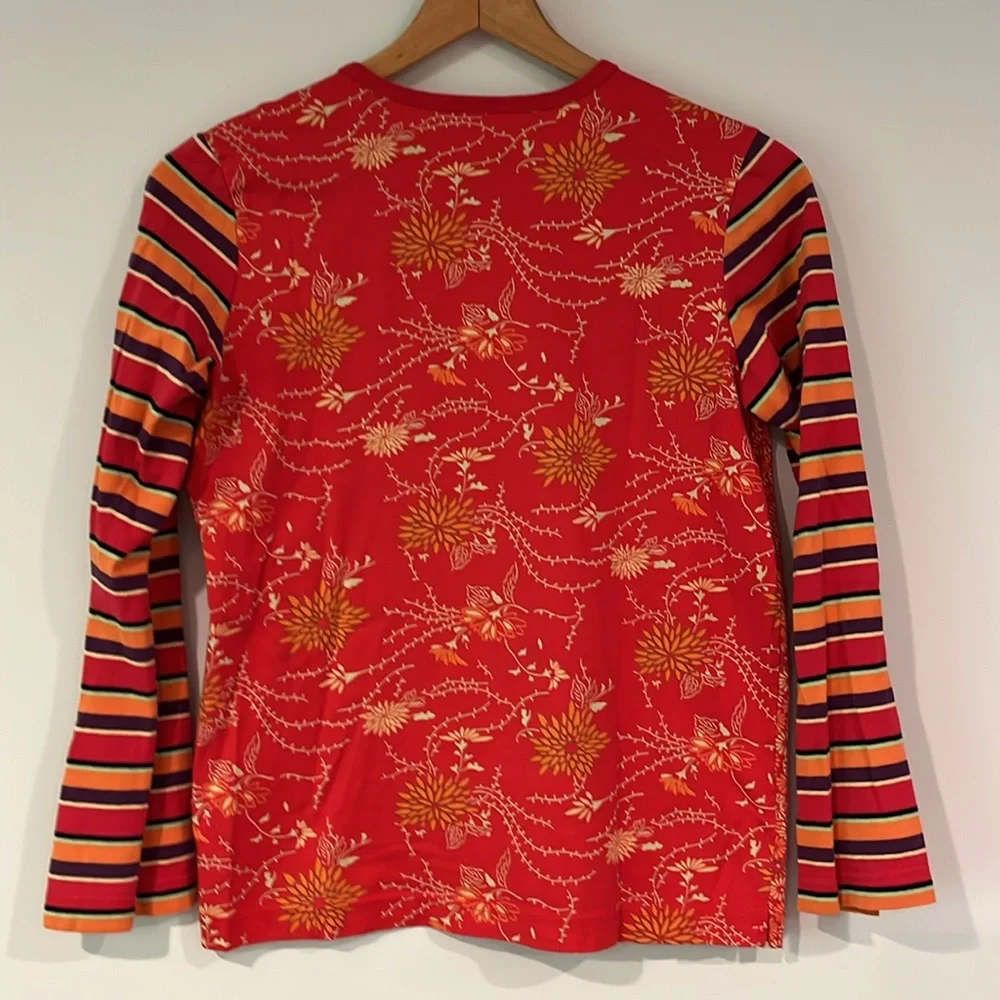 Hanna Andersson Red and Multicolor Long Sleeve‎ Tee
